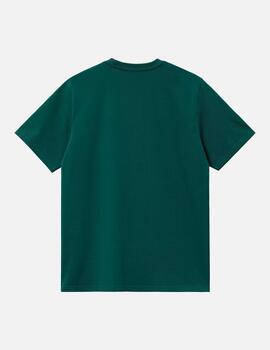 Camiseta CARHARTT WIP CHASE - Dark Fir / Gold