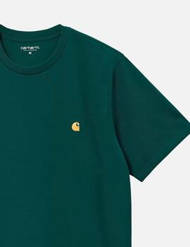 Camiseta CARHARTT WIP CHASE - Dark Fir / Gold