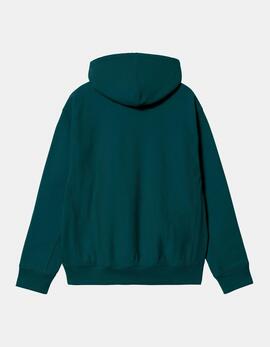 Sudadera CARHARTT WIP Capucha AMERICAN SCRIPT - Deep Lagoon