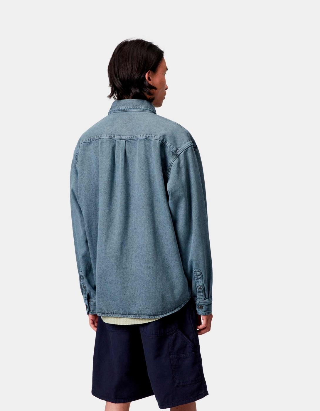 Camisa CARHARTT WIP TIGAN  - Black / Blue Fog