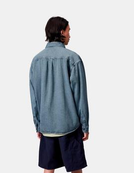 Camisa CARHARTT WIP TIGAN  - Black / Blue Fog