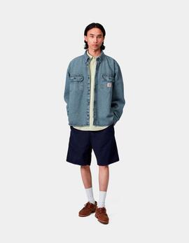 Camisa CARHARTT WIP TIGAN  - Black / Blue Fog