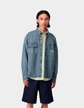 Camisa CARHARTT WIP TIGAN  - Black / Blue Fog