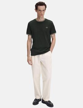 Camiseta FRED PERRY M1588 - Night Green/Light Ecru/Olive