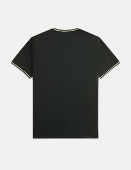 Camiseta FRED PERRY M1588 - Night Green/Light Ecru/Olive