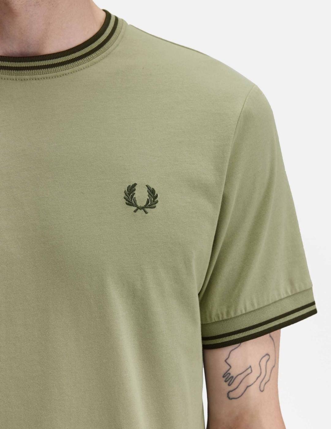 Camiseta FRED PERRY M1588 - Olive Mint/Night Green