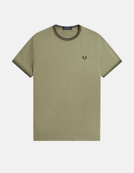 Camiseta FRED PERRY M1588 - Olive Mint/Night Green