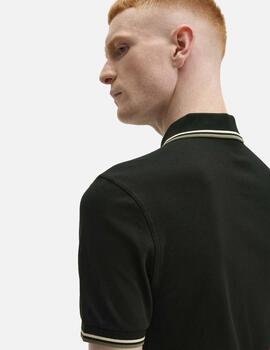Polo FRED PERRY M3600 - Night Green/Light Ecru/Olive Mint