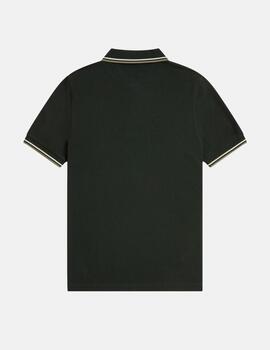 Polo FRED PERRY M3600 - Night Green/Light Ecru/Olive Mint