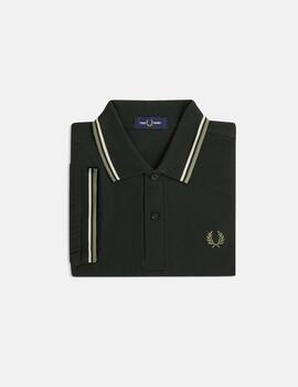 Polo FRED PERRY M3600 - Night Green/Light Ecru/Olive Mint