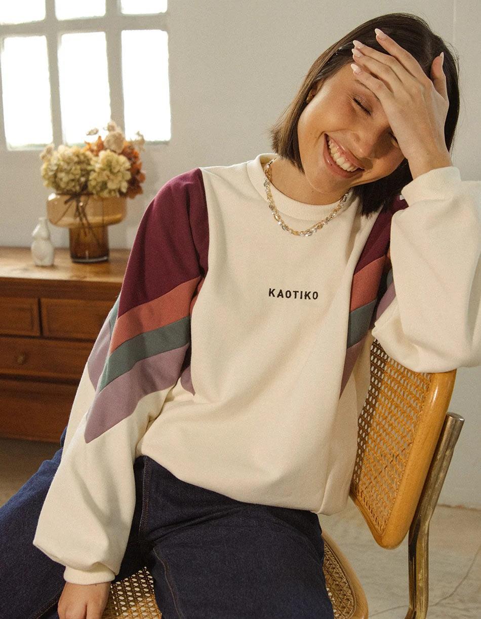 Sudadera kAOTIKO GINGER - Ivory/Wine/Burgundy/Board/Violet
