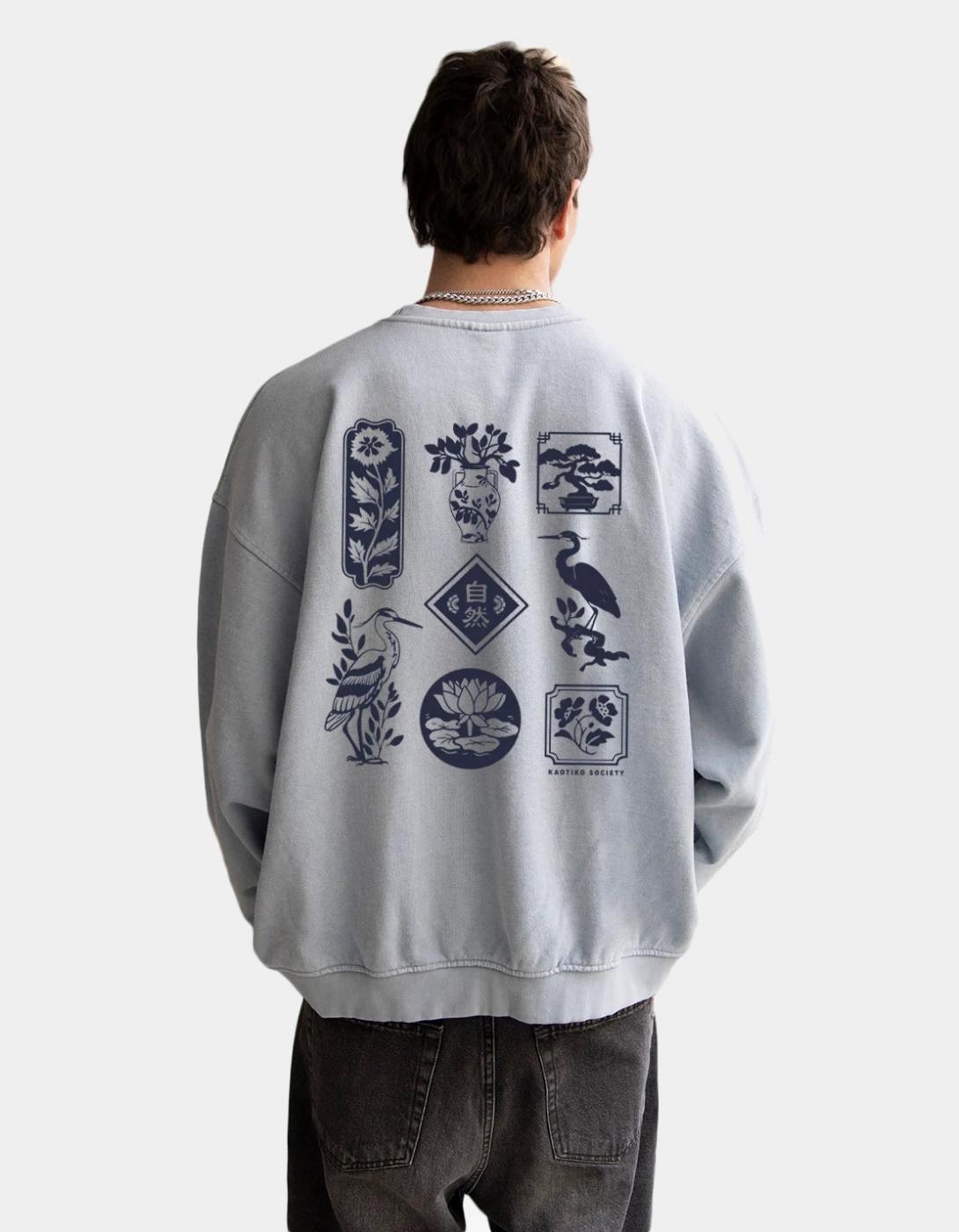 Sudadera Crew KAOTIKO WASHED LOTUS - Steel