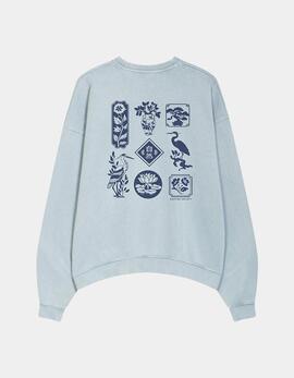 Sudadera Crew KAOTIKO WASHED LOTUS - Steel