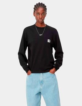 Camiseta W' CARHARTT WIP L/S POCKET - Black