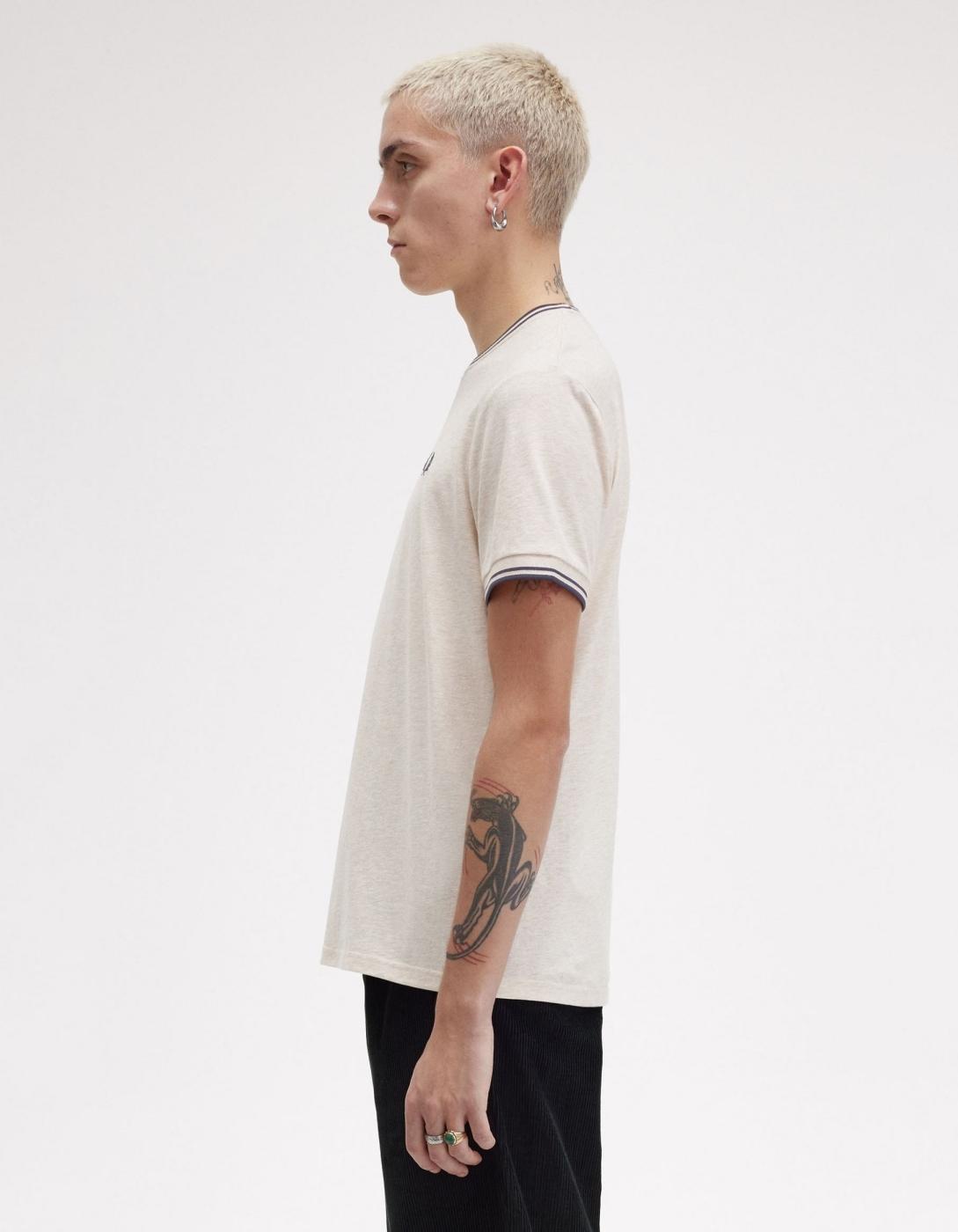 Camiseta FRED PERRY M1588 - Porridge Marl/Anchor Grey