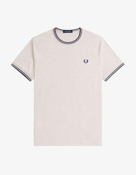 Camiseta FRED PERRY M1588 - Porridge Marl/Anchor Grey
