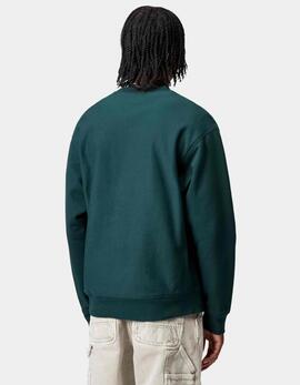 Sudadera Crew CARHARTT WIP AMERICAN SCRIPT - Deep Lagoon