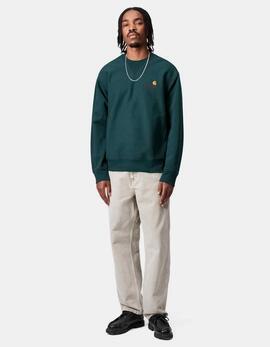 Sudadera Crew CARHARTT WIP AMERICAN SCRIPT - Deep Lagoon