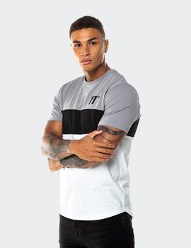 Camiseta Eleven Degree TRIPLE PANEL - Silver, White - Black