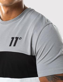 Camiseta Eleven Degree TRIPLE PANEL - Silver, White - Black