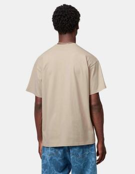 Camiseta CARHARTT WIP SCRIPT EMBROIDERY - Fleur de Sel / Whi