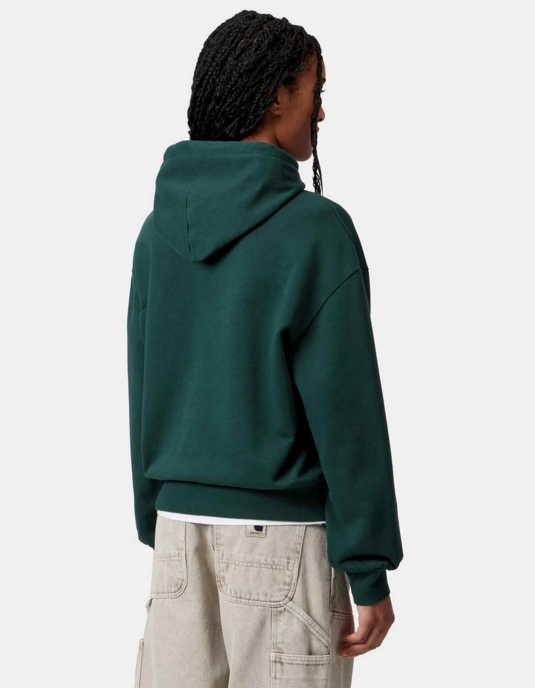 Sudadera W' CARHARTT WIP HOODED CASEY - Dark Fir / Silver