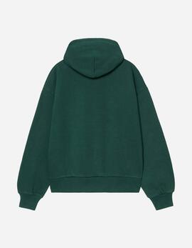 Sudadera W' CARHARTT WIP HOODED CASEY - Dark Fir / Silver