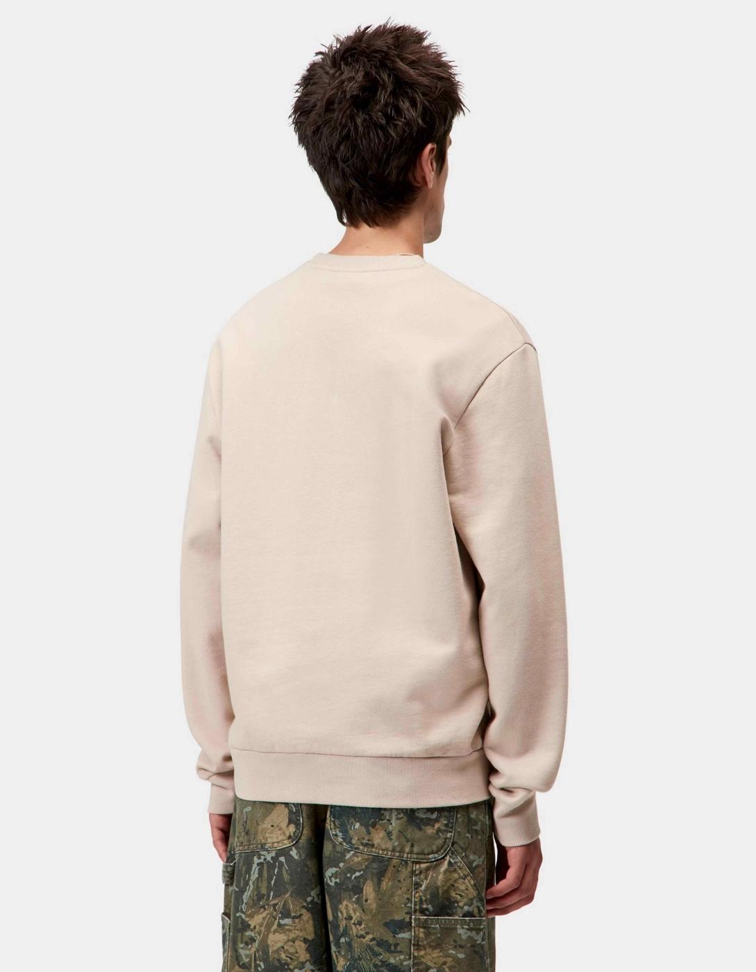 Sudadera Crew SCRIPT EMBROIDERY - Fleur de Sel / W