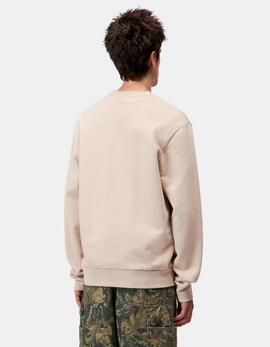 Sudadera Crew SCRIPT EMBROIDERY - Fleur de Sel / W