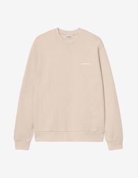 Sudadera Crew SCRIPT EMBROIDERY - Fleur de Sel / W