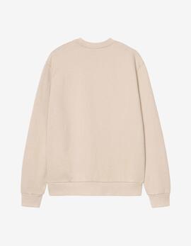 Sudadera Crew SCRIPT EMBROIDERY - Fleur de Sel / W