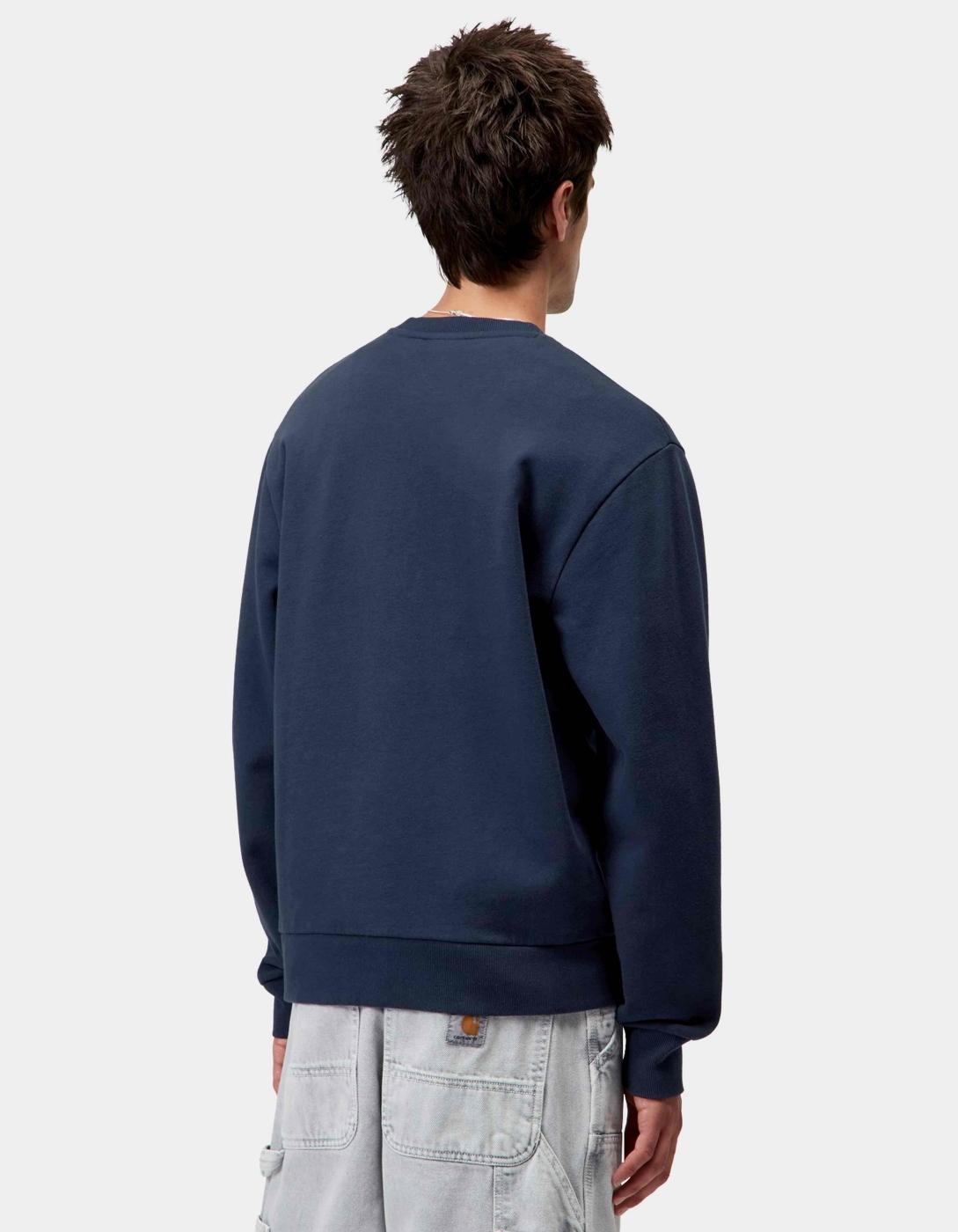 Sudadera Crew SCRIPT EMBROIDERY - Jupiter / White