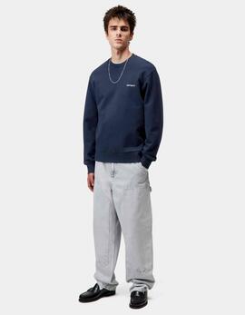 Sudadera Crew SCRIPT EMBROIDERY - Jupiter / White