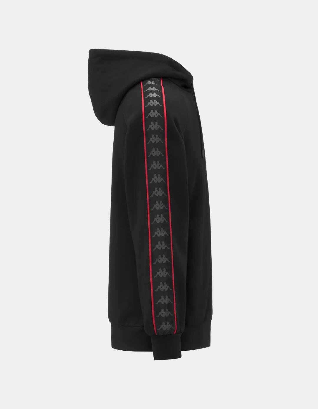 Sudadera Capucha KAPPA Abierta ZAMIN 4 - Black/Red Racin