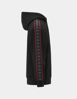 Sudadera Capucha KAPPA Abierta ZAMIN 4 - Black/Red Racin