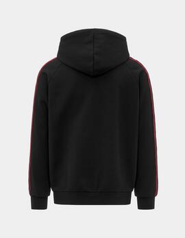 Sudadera Capucha KAPPA Abierta ZAMIN 4 - Black/Red Racin