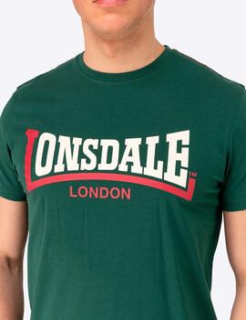 Camiseta LONSDALE TWO TONE - Bottle Green/Red/Ecru