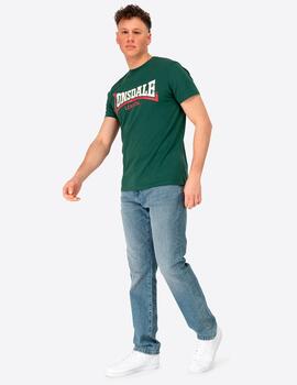Camiseta LONSDALE TWO TONE - Bottle Green/Red/Ecru