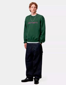 Sudadera Crew CARHARTT WIP SWEAT- Sycamore Tree / Phlo