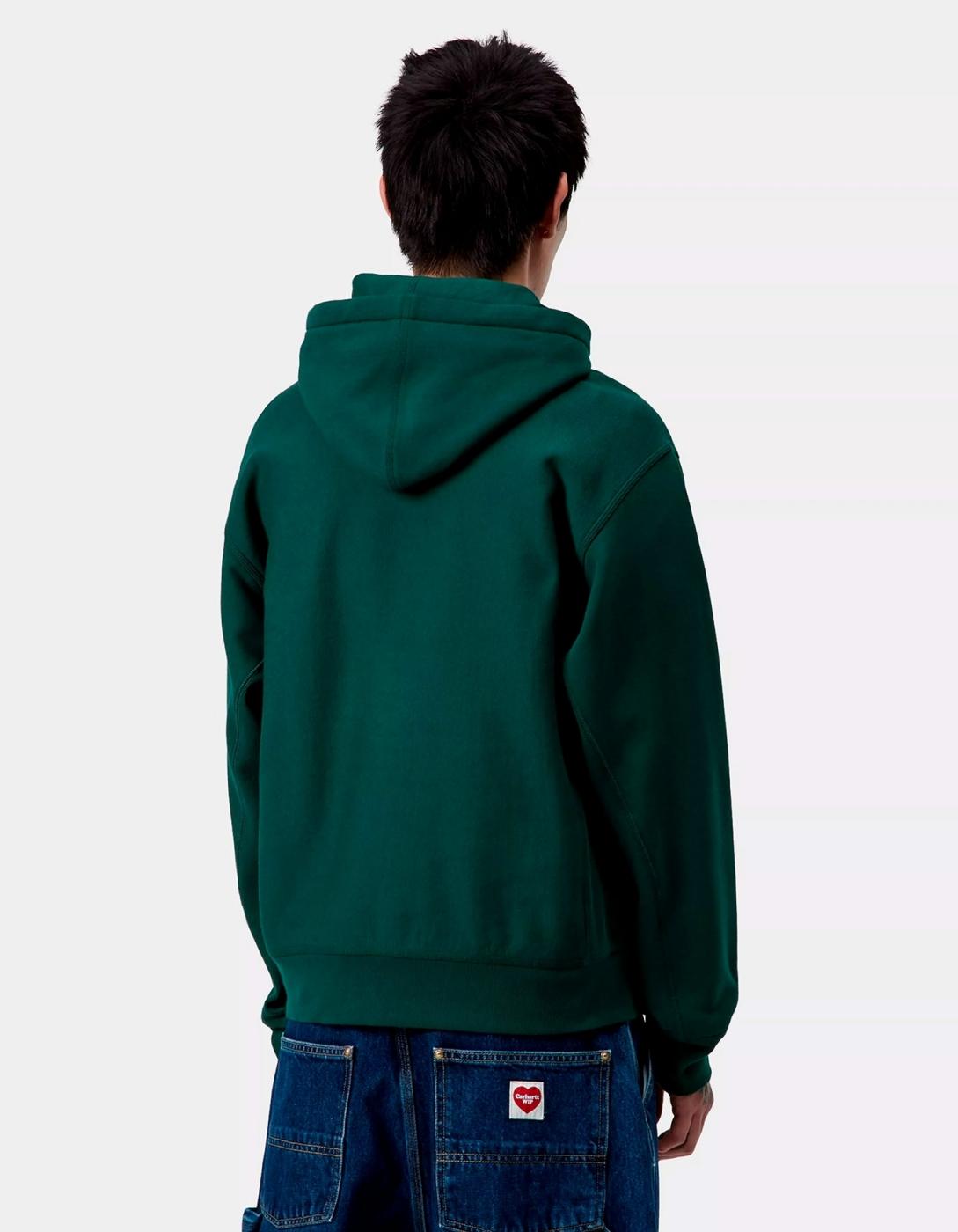 Sudadera CARHARTT WIP Capucha AMERICAN SCRIPT - Dark Fir