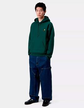Sudadera CARHARTT WIP Capucha AMERICAN SCRIPT - Dark Fir