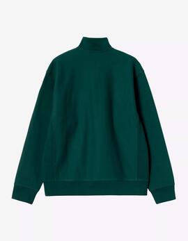 Sudadera CARHARTT WIP HALF ZIP AMERICAN SCRIPT - Dark Fir