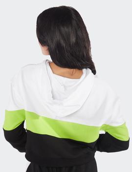 Sudadera Eleven Capucha CROPPED PANEL - Black/White/Lime