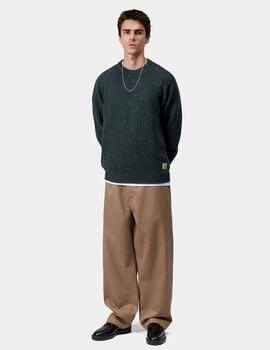 Jersey CARHARTT WIP ANGLISTIC - Speckled Deep Lagoon