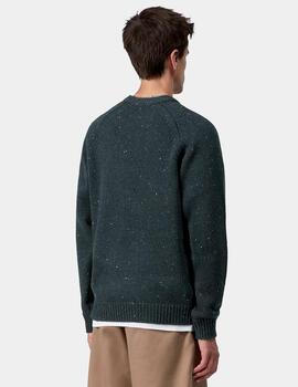 Jersey CARHARTT WIP ANGLISTIC - Speckled Deep Lagoon