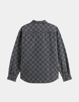 Camisa VANS HASTINGS CHECKERBOARD DNM - Faded Black