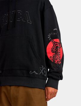 Sudadera Capucha RVCA TIGER SUN - Red/Vivid Blue