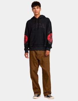 Sudadera Capucha RVCA TIGER SUN - Red/Vivid Blue