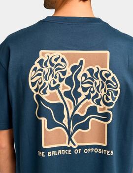 Camiseta RVCA FLOWER BALANCE - Moody Blue
