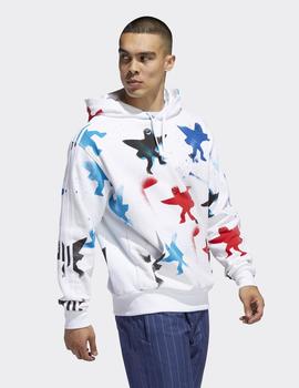 Sudadera Adidas Capuca AOP SHMOO - Blanco